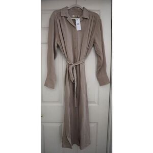 UGG 1152715 Women’s Sz Medium Putty / Beige Anthea Cotton Gauze Midi Dress